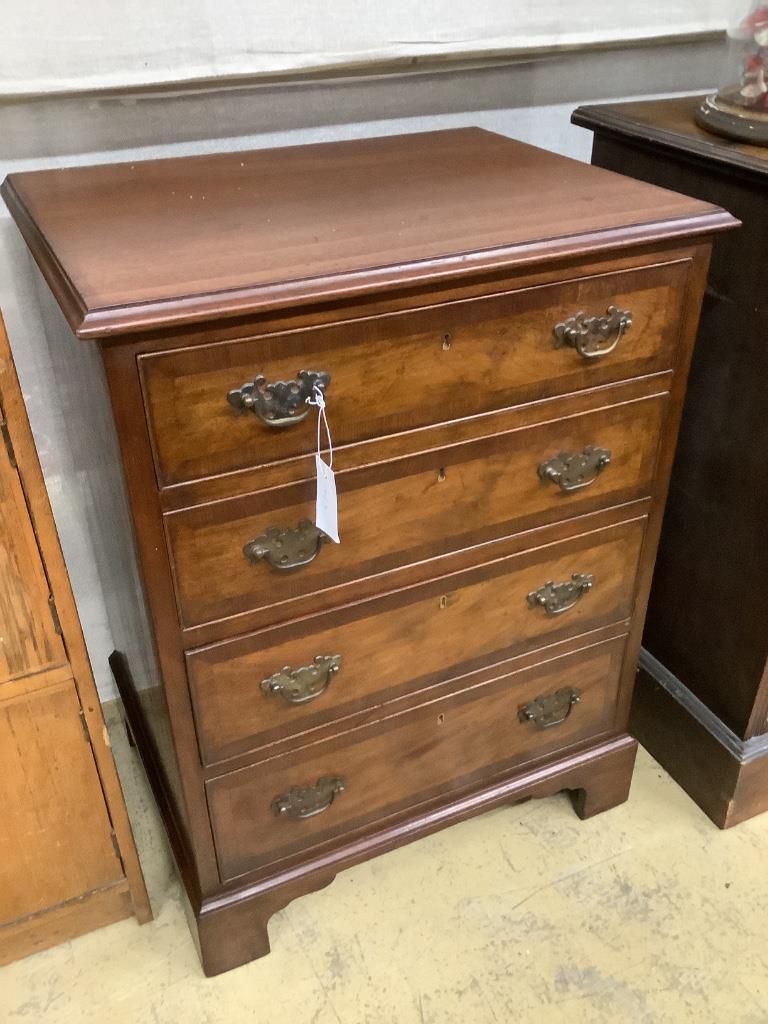 A small George III style mahogany chest, width 60cm, depth 46cm, height 78cm